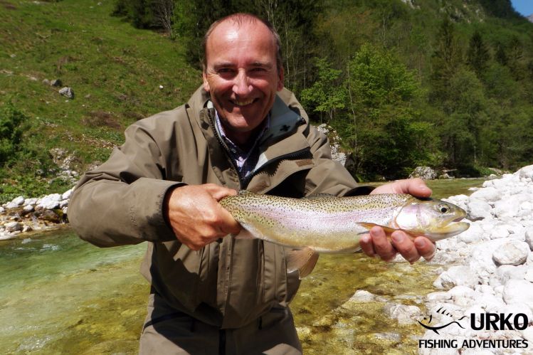 Peter with solid rainbow ... 
Lepena River is managed by Fisheries Research Institute of Slovenia