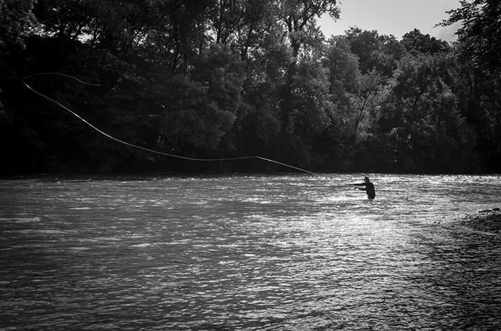 Spey on Gave d'Oloron River, France 
