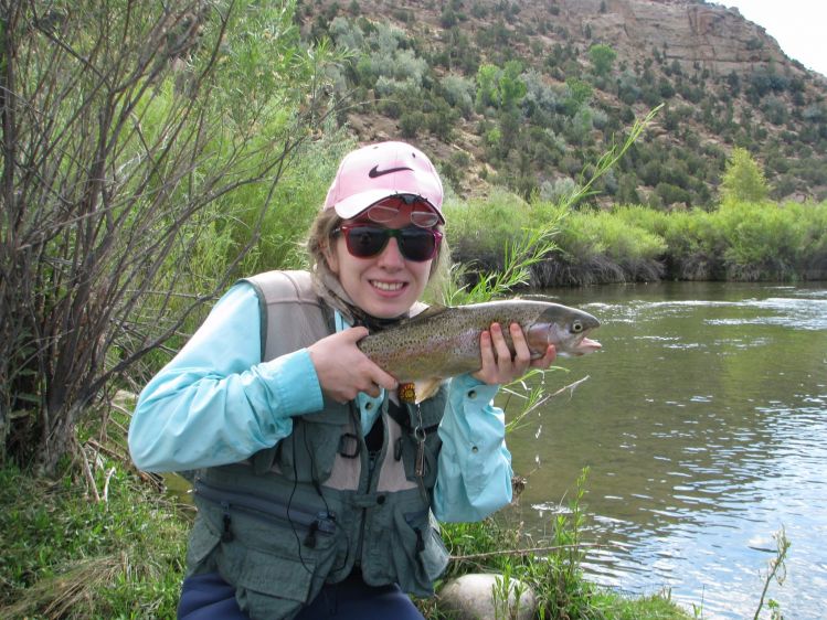 My daughter with a San Juan Trout.