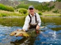 Silver Creek Outfitters owner Terry Ring and a Lost River, Idaho cutthroat. Photo Pete Wood.