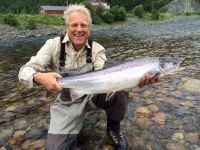 Nice salmon caught and released on our Gaula Flyfishing Lodge beat 1 - Sanden pool