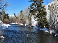 It's named Sun Valley for a reason! Winter angling on the Big Wood River. Bryan Huskey photo.
