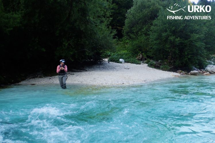 Will from Precision Fly and Urko Fishing Adventures Team at the upper Soča River