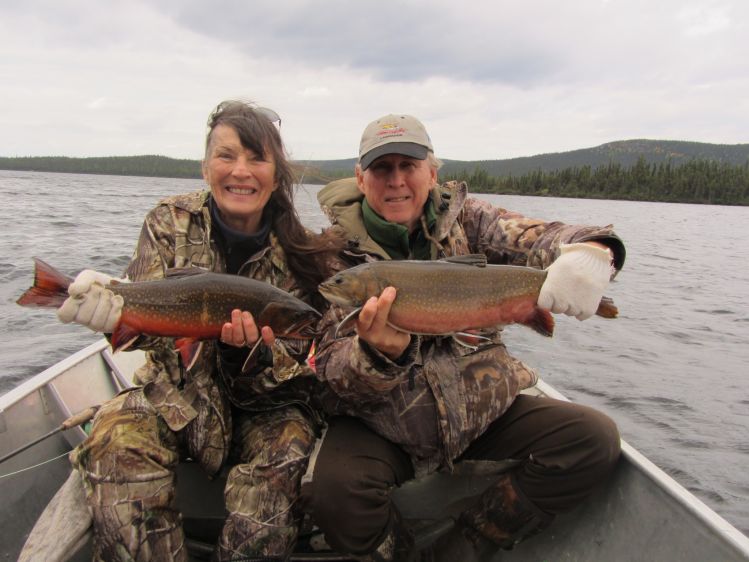 Double hitter - brook trout Igloo Lake Labrador