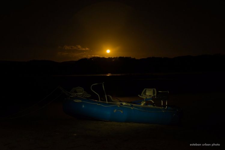 An amazing moon during our last rivesidecamp fly fishing trip on the Collón Cura river - northern patagonia Argentina.