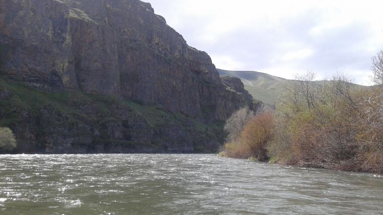 Yakima Canyon. Beautiful day. Too bad the fish didn't come out to enjoy it.