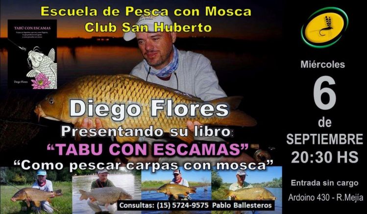Miércoles 6. 
Diego Flores presentando su libro
TABÚ CON ESCAMAS 