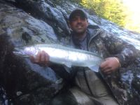 James with his first steelhead 