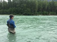 A nice one is on! Check out the color of the Upper Pitt river!