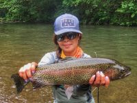 Thao with her PB Pa Rainbow Trout