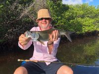 Ralfh from Holland catching Baby tarpon in Biscayne bay