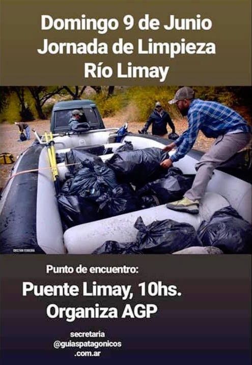 Argentina: Jornada de limpieza del Río Limay, próximo domingo. Los interesados pueden anotarse escribiendo a secretaria@guiaspatagonicos.com.ar