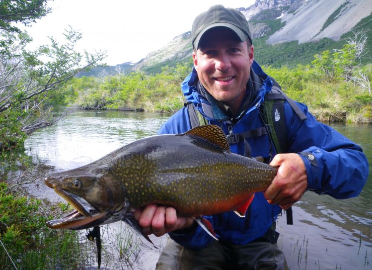 Massive Male Brook Trout on a back country camping trip