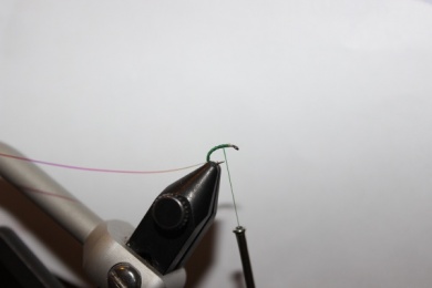 Fly tying - The "Mountain Dew Midge" - Step 2