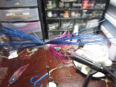 Fly tying - Blue & Pink - Step 14