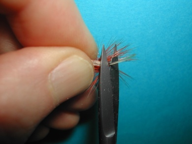 Fly tying - Parachute with rooster fiber wings - Step 11